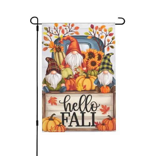 Herbst-Zwerge, Gartenflaggen, 30,5 x 45,7 cm, doppelseitig für draußen, Happy Fall Kürbis, LKW, Sackleinen, Garten für Outdoor, Haus, Urlaub, Dekoration Herbst-Zwerge, Gartenflaggen, 30,5 x 45,7 cm, doppelseitig für draußen, Happy Fall Kürbis, LKW, Sackleinen, Garten für Outdoor, Haus, Urlaub, Dekoration von VOUGGIME
