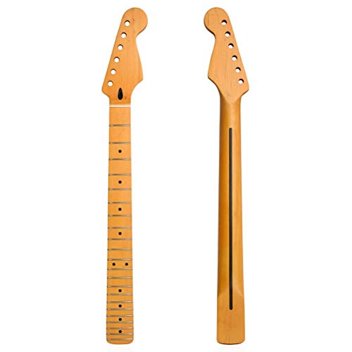 VOUNEDA E-Gitarre-Hals-Ersatz, Merks-Gitarre-Hals, E-Gitarre-Hals-Ahornkopf, E-Gitarre-Neck-Ersatz 22Flets Ahorn-Griffbrett-Gitarre-Hals-Ersatzholz-DIY-Gitarre von VOUNEDA