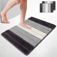 2er-Set Badematte Rutschfeste, Mikrofaser Badezimmerteppich Farbverlauf 60x90cm Grau - Vounot 2er-Set Badematte Rutschfeste, Mikrofaser Badezimmerteppich Farbverlauf 60x90cm Grau - Vounot von VOUNOT