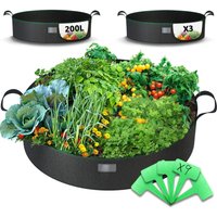 3er Hochbeet Pflanzsack 200L, Pflanztasche mit Pflanzenschilder - Vounot von VOUNOT