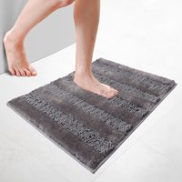 Chenille Badematte Rutschfeste, Mikrofaser Badezimmerteppich 50x80cm Grau - Vounot Chenille Badematte Rutschfeste, Mikrofaser Badezimmerteppich 50x80cm Grau - Vounot von VOUNOT