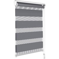 Vounot - Doppelrollo klemmfix ohne Bohren, Duo Rollo Klemmrollo für Fenster und Tür, 90x150 cm, Grau von VOUNOT