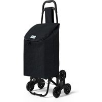 VOUNOT® Einkaufstrolley Treppensteiger, Hackenporsche Einkaufswagen mit 3 Räder, Wasserdichter, 32L, Schwarz von VOUNOT