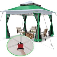 Vounot - Pavillon Faltbar 3.6x3.6m, Pop Up Faltpavillon Gartenzelt Partyzelt Gartenpavillon, Grün von VOUNOT