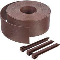 Rasenkante aus pe, Beeteinfassung mit 12 Befestigungsheringen Länge 20m Höhe 13cm Braun - Vounot von VOUNOT