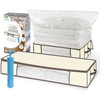 VOUNOT® 2 Stück Unterbett Aufbewahrungstasche mit Vakuumbeutel von VOUNOT