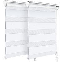 VOUNOT® 2er Set Doppelrollo klemmfix ohne Bohren, Duo Rollo Klemmrollo für Fenster und Tür, 55x150 cm, Weiß von VOUNOT