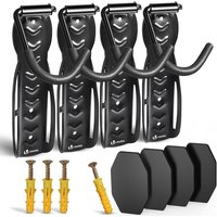 Vounot - Fahrradhalter Wand 4er-Set zum Aufhängen mit Schutzpolster, Ideal für Garage o. Keller, Schwarz von VOUNOT