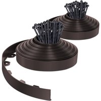 Flexible Rasenkante Beeteinfassungen Kunststoff, mit 80 Erdanker, Länge 40m Höhe 5cm, Braun - Vounot von VOUNOT