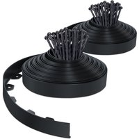 Flexible Rasenkante Beeteinfassungen Kunststoff, mit 80 Erdanker, Länge 40m Höhe 5cm, Schwarz - Vounot von VOUNOT