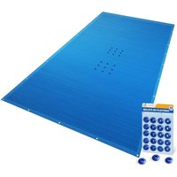 VOUNOT® Poolabdeckung Rechteckig 160g/m² Doppelter Poolplane mit DIY-Drainagelöchern & Aluminiumösen, 4X9m von VOUNOT