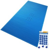 VOUNOT® Poolabdeckung Rechteckig 160g/m² Doppelter Poolplane mit DIY-Drainagelöchern & Aluminiumösen, 5X10m von VOUNOT