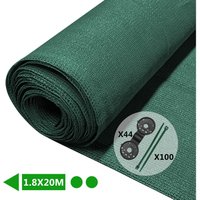 VOUNOT® Zaunblende 1.8×20m, Sichtschutz Zaun 90 g/m² HDPE Schattiernetz, Grün von VOUNOT