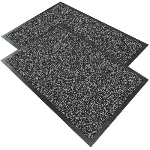 VOUNOT 2 x Fußmatte für Haustür Innen und Außen, Schmutzfangmatte Waschbar, Türmatte rutschfest, Dunkel-Anthrazit, 40x60cm VOUNOT 2 x Fußmatte für Haustür Innen und Außen, Schmutzfangmatte Waschbar, Türmatte rutschfest, Dunkel-Anthrazit, 40x60cm von VOUNOT