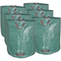 VOUNOT® 272 Liter Gartensack Gartenabfallsack mit Griffen, Laubsack für Grünabfall, 6er Set von VOUNOT
