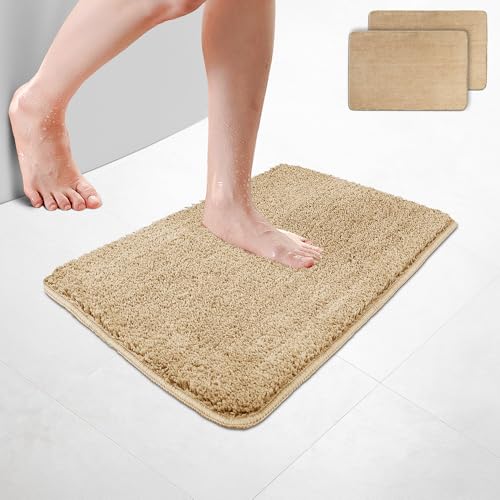 VOUNOT 2er-Set Badematte rutschfeste, Mikrofaser Saugfähig Badezimmerteppich, Flauschig & schnelltrocknend Maschinenwaschbar Badteppich, Super Weich Fußmatte Duschvorleger 40x60cm Beige VOUNOT 2er-Set Badematte rutschfeste, Mikrofaser Saugfähig Badezimmerteppich, Flauschig & schnelltrocknend Maschinenwaschbar Badteppich, Super Weich Fußmatte Duschvorleger 40x60cm Beige von VOUNOT