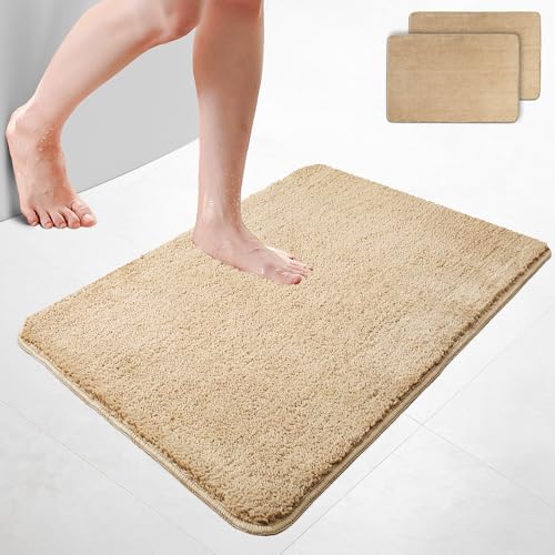 VOUNOT 2er-Set Badematte rutschfeste, Mikrofaser Saugfähig Badezimmerteppich, Flauschig & schnelltrocknend Maschinenwaschbar Badteppich, Super Weich Fußmatte Duschvorleger 60x90cm Beige VOUNOT 2er-Set Badematte rutschfeste, Mikrofaser Saugfähig Badezimmerteppich, Flauschig & schnelltrocknend Maschinenwaschbar Badteppich, Super Weich Fußmatte Duschvorleger 60x90cm Beige von VOUNOT