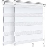 Vounot - 2er Set Doppelrollo klemmfix ohne Bohren, Duo Rollo Klemmrollo für Fenster und Tür, 100x150 cm, Weiß von VOUNOT