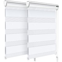 2er Set Doppelrollo klemmfix ohne Bohren, Duo Rollo Klemmrollo für Fenster und Tür, 55x150 cm, Weiß - Vounot von VOUNOT