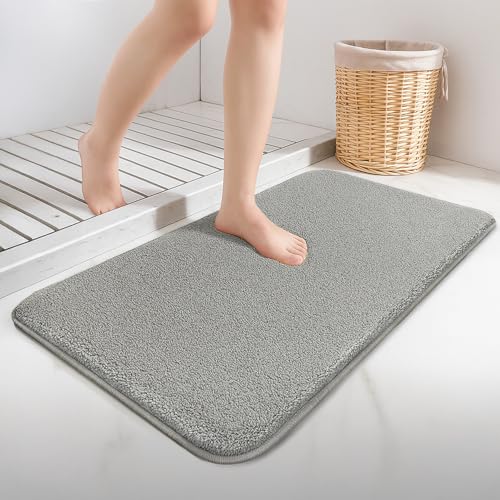 VOUNOT Badematte rutschfeste, Mikrofaser Saugfähig Badezimmerteppich, Flauschig & schnelltrocknend Maschinenwaschbar Badteppich, Super Weich Fußmatte Duschvorleger 40x60cm Grau VOUNOT Badematte rutschfeste, Mikrofaser Saugfähig Badezimmerteppich, Flauschig & schnelltrocknend Maschinenwaschbar Badteppich, Super Weich Fußmatte Duschvorleger 40x60cm Grau von VOUNOT