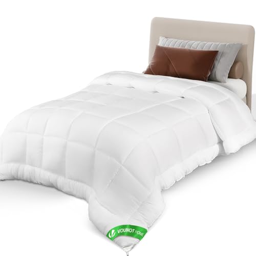 VOUNOT Bettdecke 155x200cm, Dünne und Leichte Sommerdecke 200GSM Füllung, Atmungsaktive Schlafdecke Steppdecke ，Oeko-Tex Standard von VOUNOT