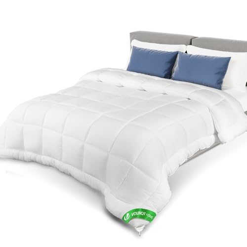 VOUNOT Bettdecke 200x200cm, Dünne und Leichte Sommerdecke 200GSM Füllung, Atmungsaktive Schlafdecke Steppdecke ，Oeko-Tex Standard von VOUNOT