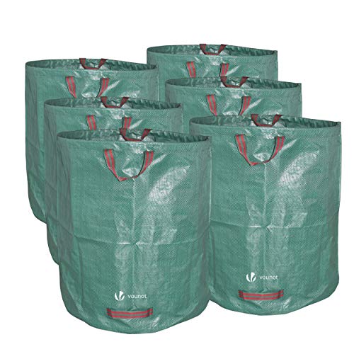 VOUNOT® Gartenabfallsack 272 Liter, 6er Gartensäcke für Grünabfall, Selbststehend und Falt, Laubsack Selbstaufstellend aus robustem Polypropylen-Gewebe (PP) 150gsm von VOUNOT