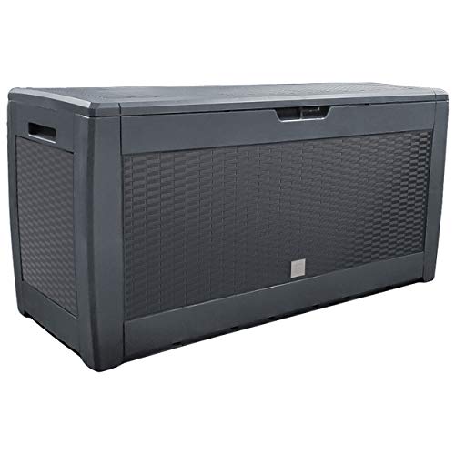 VOUNOT Gartenbox Aufbewahrung Wasserdicht 310 Liter, Aufbewahrungsbox Garten, Auflagenbox Groß, Kissenbox, Anthrazit von VOUNOT