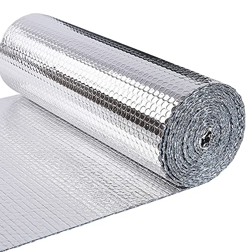 VOUNOT Isolierfolie Dämmfolie 10m x 60cm x 3mm, Doppelte Alu-Luftpolsterfolie Heizkörper Reflexionsfolie Thermofolie von VOUNOT