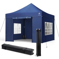 Pavillon 3x3m, Wasserdichter Faltpavillon, Faltbar Partyzelt mit 4 Seitenteilen, 4 Sandsäcke, Blau - Vounot von VOUNOT