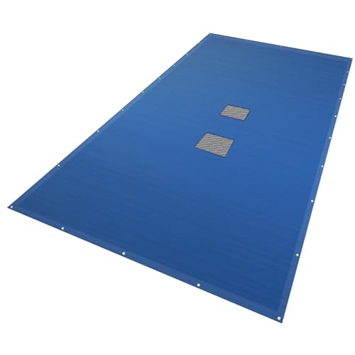VOUNOT Poolabdeckung rechteckig, Pool Abdeckplane aus Polyethylen 160 g/m² mit Abflussnetz, Doppelte Poolplane Wasserdicht Schimmelresistent Reißfest mit Aluminiumösen 4X9m von VOUNOT