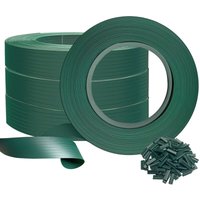 Sichtschutzstreifen für Doppelstabmatten 300m x 4.7cm, pvc Sichtschutz Zaun mit 600 Clips, Grün - Vounot von VOUNOT