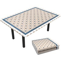 VOUNOT® Tischdecke Outdoor, Elastisch Rechteckig Gartentischdecke, Abwaschbar abwischbar Wetterfest, 180x114 cm von VOUNOT