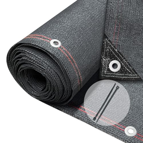 VOUNOT® Zaunblende 1.8×20m, Sichtschutz Zaun 230 g/m² HDPE Schattiernetz, Windschutz UV-resistent Reißfest, mit Löcher und Kabelbinder, Anthrazit von VOUNOT