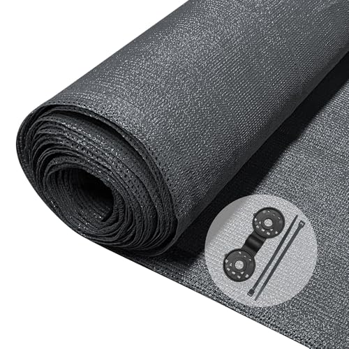 VOUNOT® Zaunblende 1.8×20m, Sichtschutz Zaun 90 g/m² HDPE Schattiernetz, Windschutz UV-resistent Reißfest, mit Löcher und Kabelbinder, Anthrazit von VOUNOT