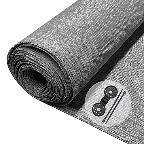 VOUNOT® Zaunblende 1.8×20m, Sichtschutz Zaun 90 g/m² HDPE Schattiernetz, Windschutz UV-resistent Reißfest, mit Löcher und Kabelbinder, Grau von VOUNOT