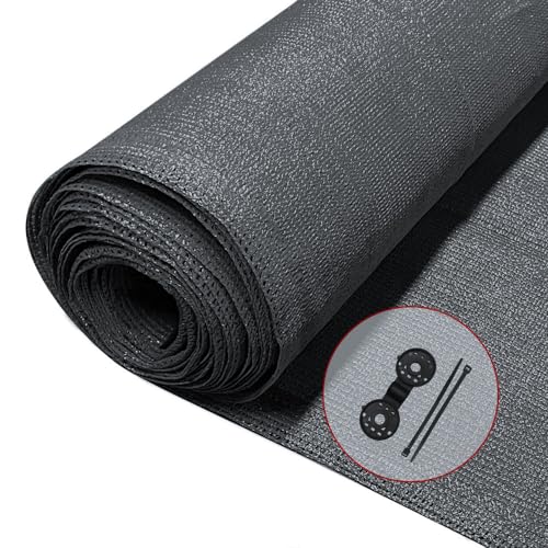 VOUNOT® Zaunblende 1×10m, Sichtschutz Zaun 150 g/m² HDPE Schattiernetz, Windschutz UV-resistent Reißfest, 85% Beschattungsgrad, mit Löcher und Kabelbinder, Anthrazit von VOUNOT