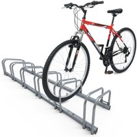 Vounot - Fahrradständer für 6 Fahrräder, Boden und Wandmontage, Aufstellständer Mehrfachständer, Silber von VOUNOT