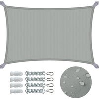 Vounot - Wasserdicht Sonnensegel Rechteckig mit Befestigung Set, 3x2m, Anthrazit von VOUNOT