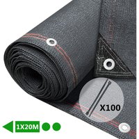 Zaunblende 1×20m, Sichtschutz Zaun 230 g/m² hdpe Schattiernetz, Anthrazit - Vounot von VOUNOT