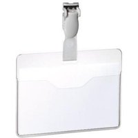 Namensschild 90 x 60 mm (b x h) drehbarer Clip transparent 25 St./Pack. von VOW