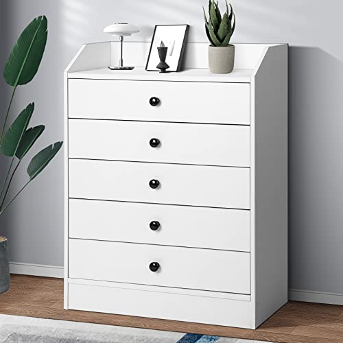 VOWNER Kommode, Kommode mit Schubladen, Schubladenschrank Komodenschrank, 60 x 80 x 30 cm (B/H/T) Schrank Sideboard für Schlafzimmer, Wohnzimmer, Weiß von VOWNER