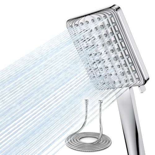 VOXON Duschkopf mit Schlauch 1.8M, Handbrause Duschkopf Gross, Duschkopf Wassersparend Hochdruck, Einhand-Einstellung, Duschkopf XXL mit 6 Strahlarten von VOXON