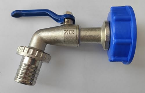 #8 Adapter mit Auslaufhahn für IBC Regenwasser Tank oder Kanister, versch. Größen (Kunststoff/Kupfer, 1") von VOXTRADE