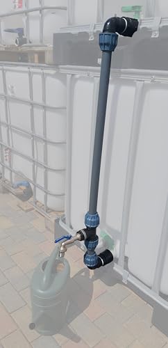 VOXTRADE IBC Container Verbindung für 2 übereinander stehende Wassertanks 25mm o. 40mm Rohr mit Entlüftung! (4012 mit Entlüftung, 40mm Rohr) von VOXTRADE