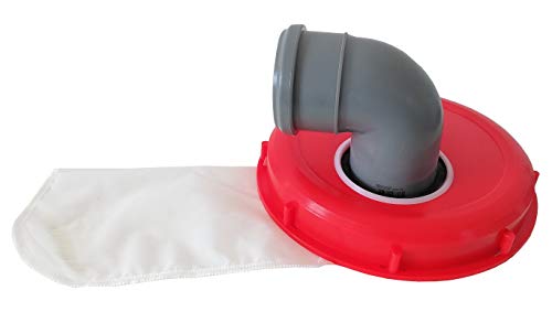 VOXTRADE IBC Deckel Filter Nylon AUSWASCHBAR für IBC 1000 Liter (220mm) 90Grad-DN75-Bogen von VOXTRADE