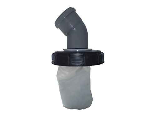 IBC Deckel Filter Nylon AUSWASCHBAR mit Deckel für Regenwassertank IBC 1000 Liter -Top Qualität- (160mm 45 Grad Bogen) von VOXTRADE