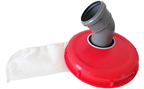 IBC Deckel Filter Nylon AUSWASCHBAR mit Deckel für Regenwassertank IBC 1000 Liter -Top Qualität- (220mm 45 Grad Bogen) von VOXTRADE