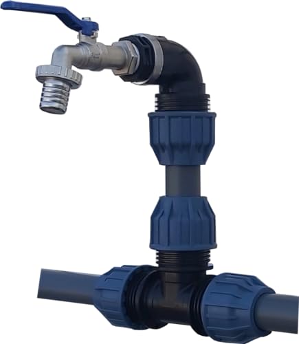 IBC Verbindungsset für 2-6 Wassertanks 40 mm mit extra großen Schwanenhals Auslauf (4) von VOXTRADE