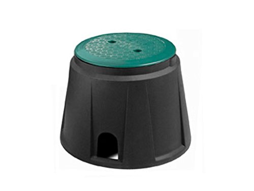 VOXTRADE Ventilschacht 9" Rund - Polypropylen (PP) - Schwarz mit Grünem Deckel von VOXTRADE